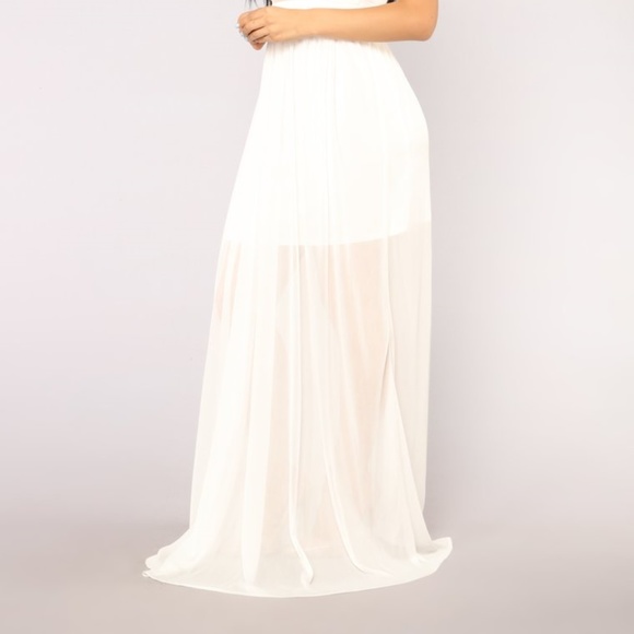 Fashion Nova Plaza Mesh Dress - Ivory - Picture 2 of 3